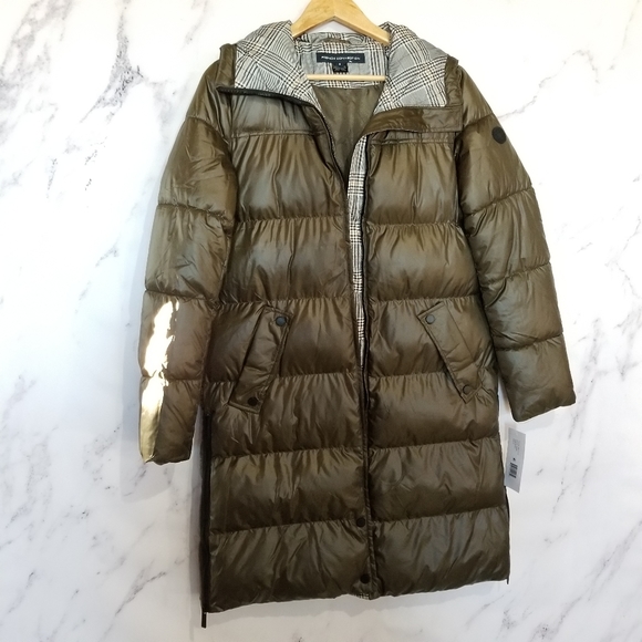 FRENCH CONNECTION Long Puffer Jacket With Hood - Picture 2 of 10